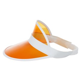 Sun Visor Hat Women Men, Clear Plastic Poker Visors, Tennis Beach Sport Sunshade Hat Bicycle Sunhat Headwear (Orange, ONE Size)