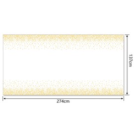 PLULON 2Pcs White Gold Dot Tablecloth White and Gold Table Cover 137 x 274cm Plastic Rectangle Table Cover for White and Gold Party Birthday Table Decorations