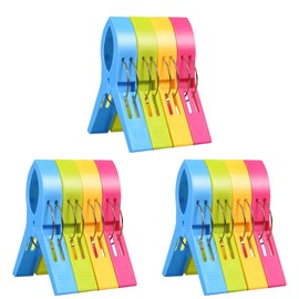 Newaner Large Clothes Pegs, Towel Clips, Beach Towel Clips, Beach Towel Clips, Windproof Clips on Beach and Sun Loungers for Laundry (Pack of 12)