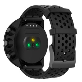 MOTONG For Suunto D5 Replacement Band - 24mm Repalcement Silicone Wrist Strap Band For Suunto D5/ Suunto Spartan Sport Wrist HR BARO/Suunto 9 Baro(Silicone Black)