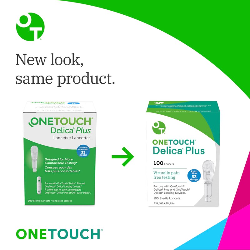 OneTouch Delica Plus Lancets for Diabetes Testing | Extra Fine