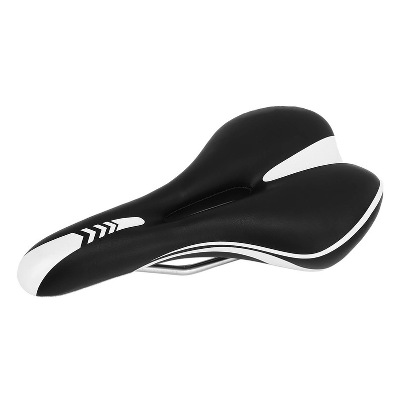 Silicone Bike Saddle Breathable Shock Absorption Black White Mountain Bike