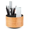 Czzmy Round Leather Art Supply Organizer,Remote Control Holder,360 Degree Spinning,Multi-Functional