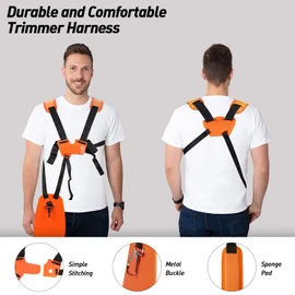 SUNMON Trimmer Shoulder Strap - Weed Eater Strap Blower Strap Adujustable Trimmer Shoulder Harness with Durable Nylon Belt for Brush Cutter, Gardening (for KM Series String Trimmer)