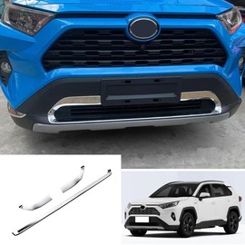 KELEIMAI Car Accessories Fit For Toyota RAV4 2019 2020 2021 2022 2023 2024 Exterior Front Dower Grill Grille Guard Cover Trims Chrome Stainless steel 3 PCS