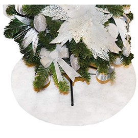 Theme Machine 80cm White Glitter Christmas Tree Skirt Soft Snow Blanket