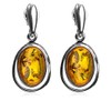 Ian and Valeri Co. Amber Sterling Silver Oval Dangle Earrings