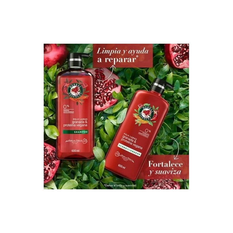Herbal Essences Acondicionador Pelo Largo Granada Y Proteína Vegana 600