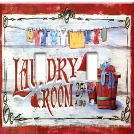 Art Plates - Laundry Room Switch Plate - Double Toggle