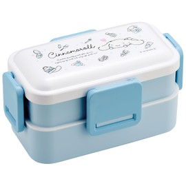 Skater PFLW4AG 2-Tier Lunch Box, 20.3 fl oz (600 ml), For Women, Antibacterial, Fluffy, Domed Lid, Made in Japan, Sanrio Cinnamoroll, Watercolor Cosmetics