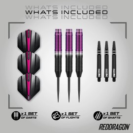 RED DRAGON Razor Edge ZX-1 22g Tungsten Darts Set with Flights and Stems