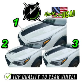 BENINI DESIGN STUDIO - Hood Blackout Racing Stripe Decal Compatible with Subaru Outback 2014-2024 Wilderness (White, Style 1)