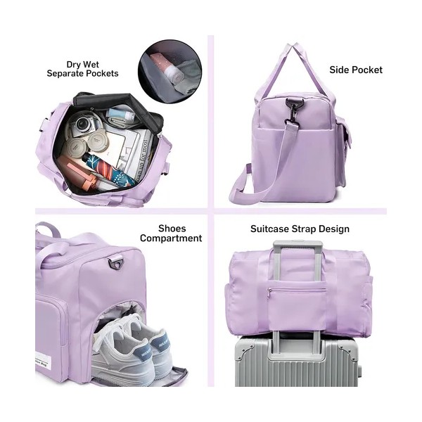 Mochila Deportiva Violeta | Maleta de Viaje y Gym |