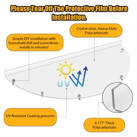 QIPRAONO Basement Window Well Covers Outside, Heavy-Duty Egress Window Well Cover Clear, All-Weather Against Debris, UV Resistant, Tear-Resistant, Waterproof, Windproof (Only Cover)41" X 16"