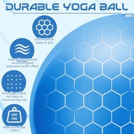 jjshund Pilates Ball, 25 cm Gymnastics Ball, Small Soft Yoga Ball with Inflatable Straw, Fitness Ball for Home, Gym, Yoga, Pilates, Fitness, Balance Training (Blue)