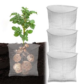 yotutun Set of 3 Stainless Steel Root Protection for Plants 40 x 45 cm, Vole Basket, Vole Grid, Plant Basket, Vole Protection, Metal Mesh Bag, Wire Baskets for Plants, Berries, Vegetables, Root