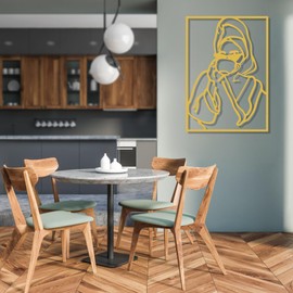 AGIOTA 3 Pcs Gold Wall Decor Metal Line Art for Living Room Wall Decor Above Bed Minimalist Decoration