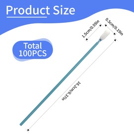 100 Pcs Solvent Resistant Professional Lint Free Swabs, 6.37" Long Handle Foam Swabs for Electronics, Camera Sensors, Printers, Optical Lenses