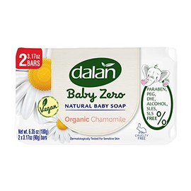 Dalan Baby Zero Natural Baby Soap Bar 3.17oz (6 Pack) - Paraben, PEG, DYE, Alcohol, SLES, SLS FREE (Chamomile, 6 Pack)