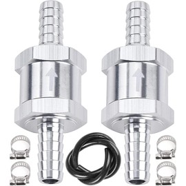 ZAMDOE 8 mm Fuel Check Valve with Fuel Line Clamp, Aluminium Alloy Fuel Hose, Check Valve Control, Accessories for Fuel Oil, Petrol, Diesel, Car (Pack of 2)