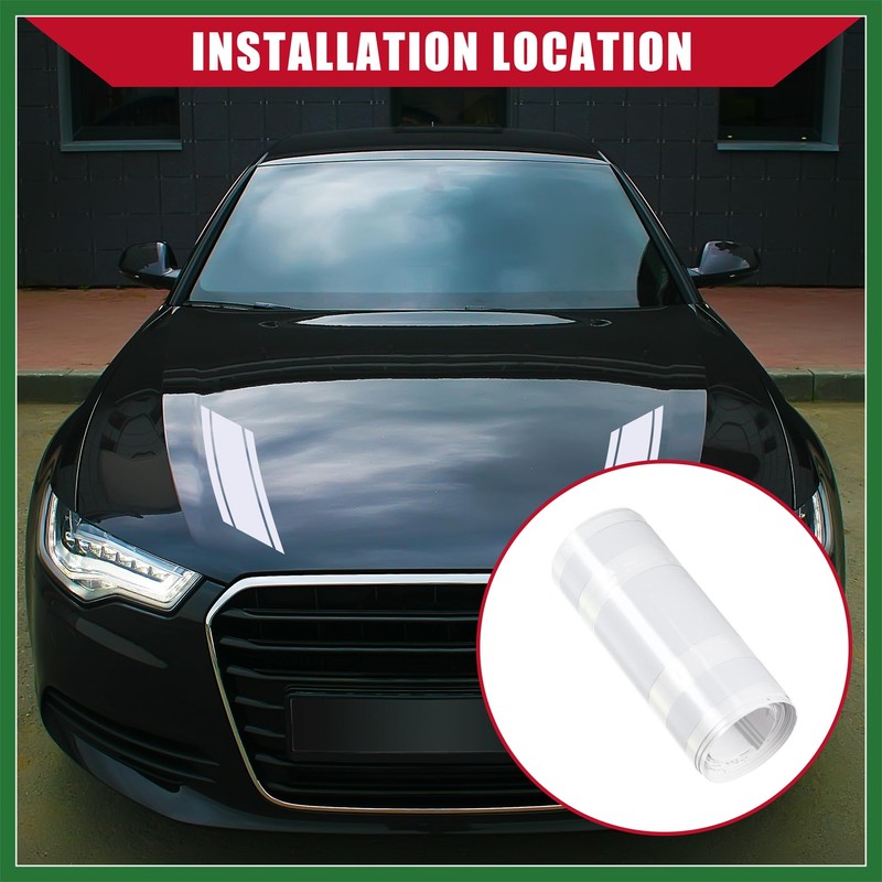 Motoforti Hood Stripe Pattern Sticker/Outer for Car/Durable / 2 Pcs