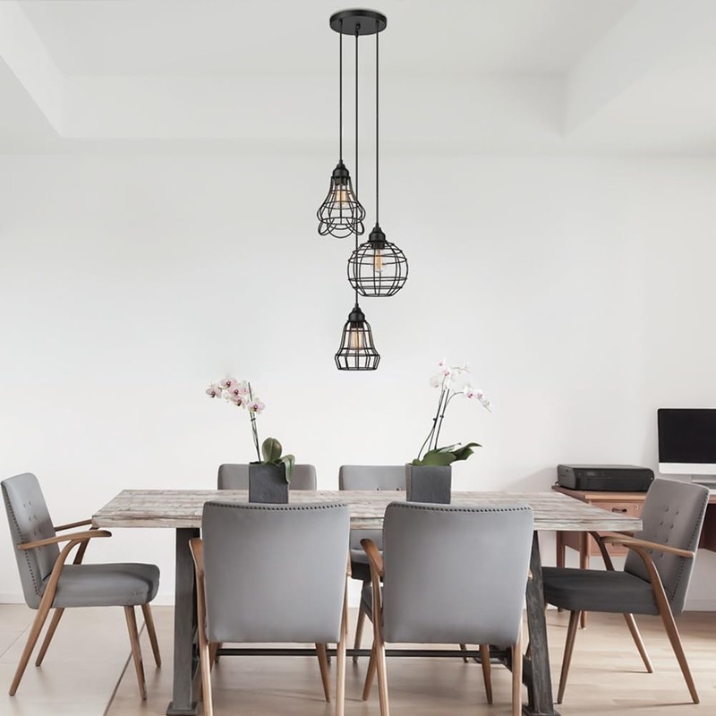 3 Pack Black Light Socket Shade Rings, Metal Lamp Shade