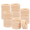 80 PCS 2.76 Inch Wooden Rings for Crafts, Natural Wood