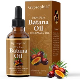 Batana Oil with Rosemary for Hair Growth -100% Pure Natural Hair Growth Oil,Nourishes The Scalp, Eliminates Split Ends, Reduce Hair Loss & Detox Your Scalp (1 Fl Oz) for All Hair Types