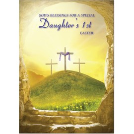 Daughter 1st Religious Easter Card - Christian Easter Card - A5 Size with Envelope