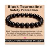 AD Beads Handmade Gemstone Stretch Elastic Bracelet Crystal Healing Reiki Nature's Beauty and Spiritual Essence Unisex (8mm, Black Tourmaline (Best protection))