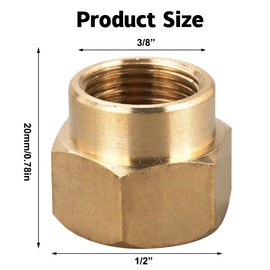 Beatific 2-Piece Brass Reducing Sleeve Adapter, 1/2" x 3/8", NPT, HOSE_PIPE_FITTING