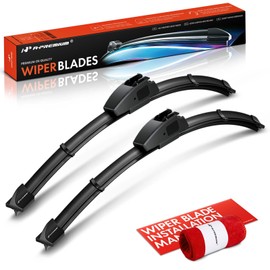 A-Premium Pack of 2 Front Windshield Wiper Blades with Wear Indicator & Towel - Compatible with Jeep JL Series Wrangler 2018-2024, JT Series Gladiator & Dodge Viper - 16" and 16", Hook Connector