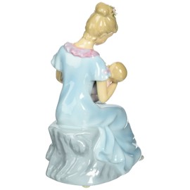 Cosmos 80055 Fine Porcelain Mom with Baby Girl Musical Figurine, 7-1/4-Inch