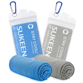 Sukeen Cooling Towel, 2 Pack Cooling Towels for Neck, Soft Breathable Sweat Towel Gym Towel, Stay Cool Ice Towel, Microfibre Cool Towel for Men Women Work Out Sports Yoga Golf (40"x12")