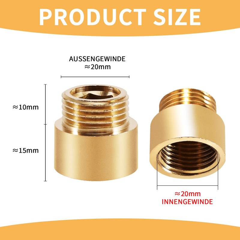 Tap Extension 1/2 Inch x 15 mm, 1/2 Inch Female