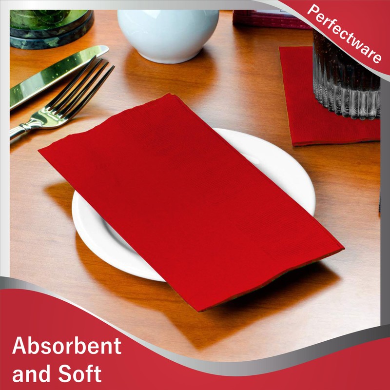 Perfectware - PW-2 Ply Dinner Napkin Red- 125 2 Ply