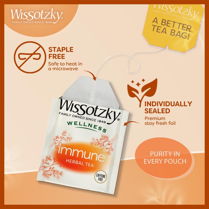 Wissotzky Wellness Immune Herbal Tea, (3 Pack - 60 Tea