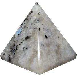 Illuminate Your Space: Rainbow Moonstone Pyramid (Approx. 2 Inches) - Pisces Birthstone - Crown Chakra Alignment