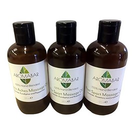 Muscle Aches & Sports Massage Oil Gift Set 3 x 125ml Boxed Pre-Blended 100% Natural Ingredients