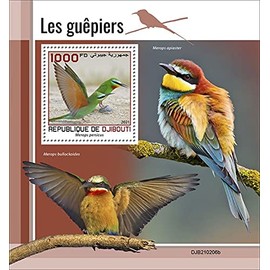 Djibouti - 2021 Blue-cheeked Bee-Eater - Stamp Souvenir Sheet - DJB210206b