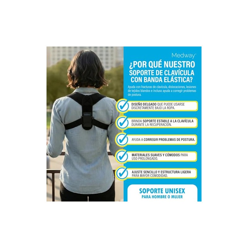 Medway Soporte para Clavícula con Bandas Elásticas | Corrector de
