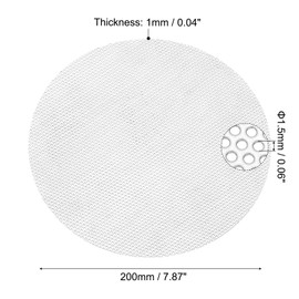 PATIKIL 8" Diameter 304 Stainless Steel Perforated Sheet, 0.06" Hole 19GA Expanded Metal Mesh Round Slices Plate Screen Decorative Meshes for Ventilation Grill Smoking, Silver Tone