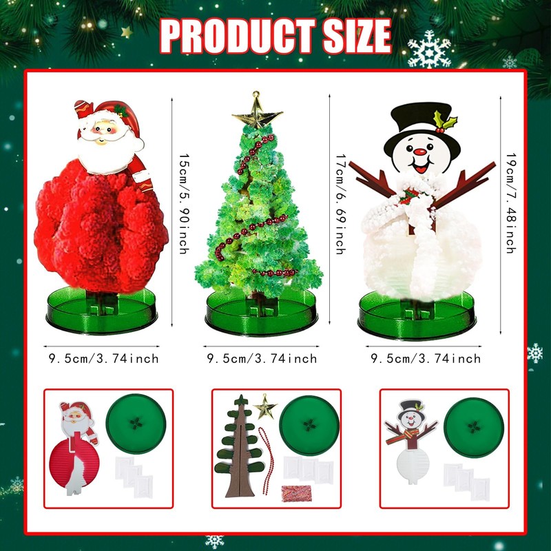 Set of 3 Mini Christmas Tree, Magic Paper Tree, DIY
