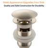 Bathroom Sink Drain, Angle Simple Brass Pop Up Drain Stopper,