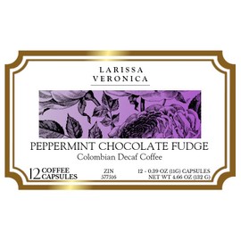 Peppermint Chocolate Fudge Colombian Decaf Coffee (Single Serve K-Cup Pods) (Gourmet, Naturally Flavored, Whole Coffee Beans) (12 pods, ZIN: 577516) - 3 Pack