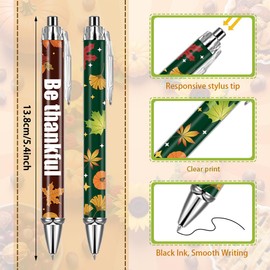 AWEELON 24pcsThanksgiving Ballpoint Pens Fall Pens Happy Fall Gift 1.00 mm Black Ink Writing Pens for Autumn Themed Party Favors Thanksgiving Gift