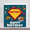 Second Ave Superhero Grandson Square Children's Kids Birthday Greeting Card