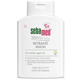 Menopausia de lavado ntimo femenino Sebamed pH 6.8 para mujeres mayores de 50 aos (50 ) 6.8 onzas lquidas (200 ml), Transparente, 1 paquete           