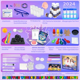 STEM Science Kits for Children - 56 Science Laboratory Experiments for Teenagers Age 8+ Volcano Crystal Wax Chemistry Projects, Toy Game for Boys & Girls Birthday Gifts
