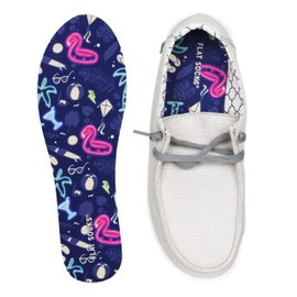 FLAT SOCKS No Show Socks, Sockless Shoe Liner, No Slipping, No Stinking, Washable Barefoot Shoe Insert for Men and Women, Beach Bum, Large